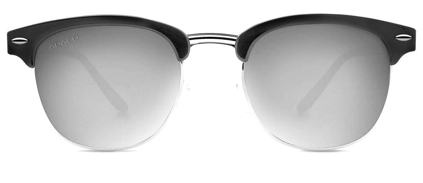 Abaco Montana Matte Black Sunglasses Polarized Chrome Mirror Lens Front