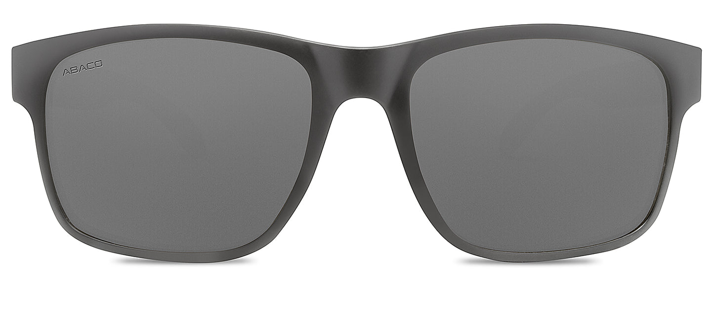 Seaport Junior Polarized Sunglasses Matte Black Frame Grey Lens Front