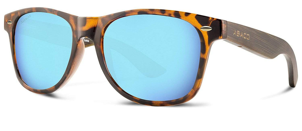 Abaco Taylor Tortoise Bamboo Sunglasses Polarized Deep Blue Lens Side