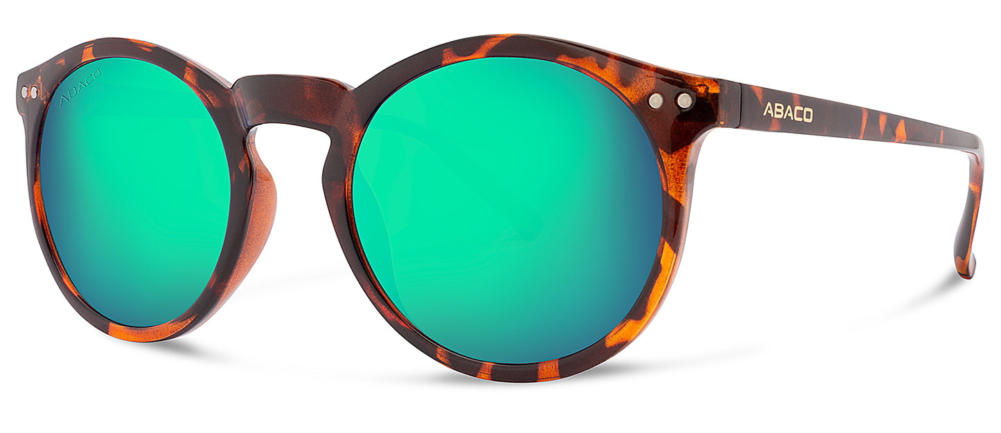Abaco Vero Tortoise Sunglasses Polarized Ocean Mirror Lens Side