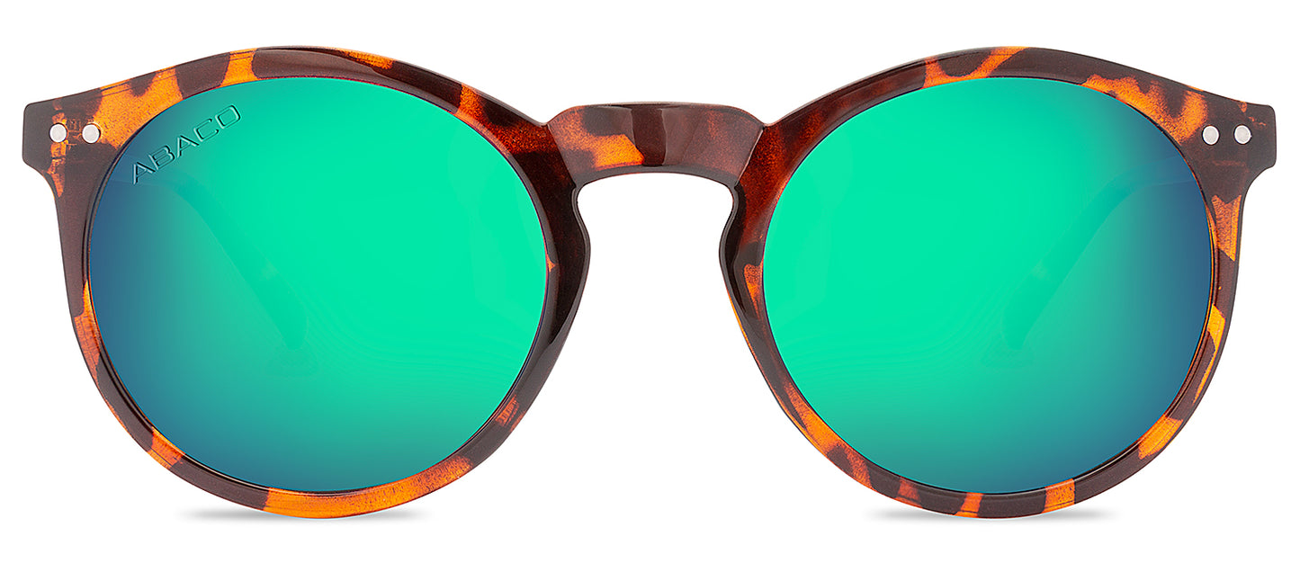 Abaco Vero Tortoise Sunglasses Polarized Ocean Mirror Lens Front