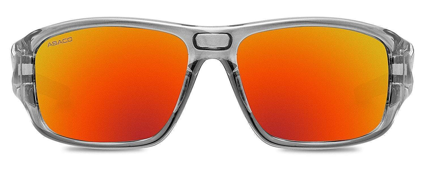 Abaco Radman Translucent Grey Sunglass Polarized Fire Mirror Lens Front