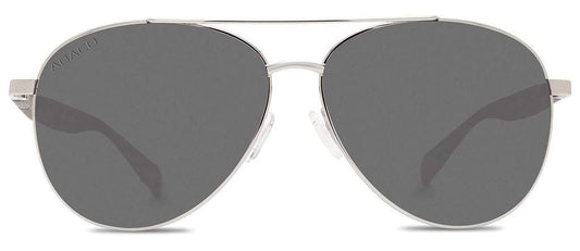 Abaco Burton Silver Grey Sunglass Polarized Grey Lens Side