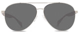 Abaco Burton Silver Grey Sunglass Polarized Grey Lens Front